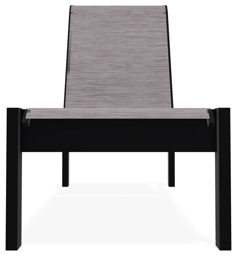 Leeward Sling Stackable Outdoor Chaise Lounge, Fossil/Black