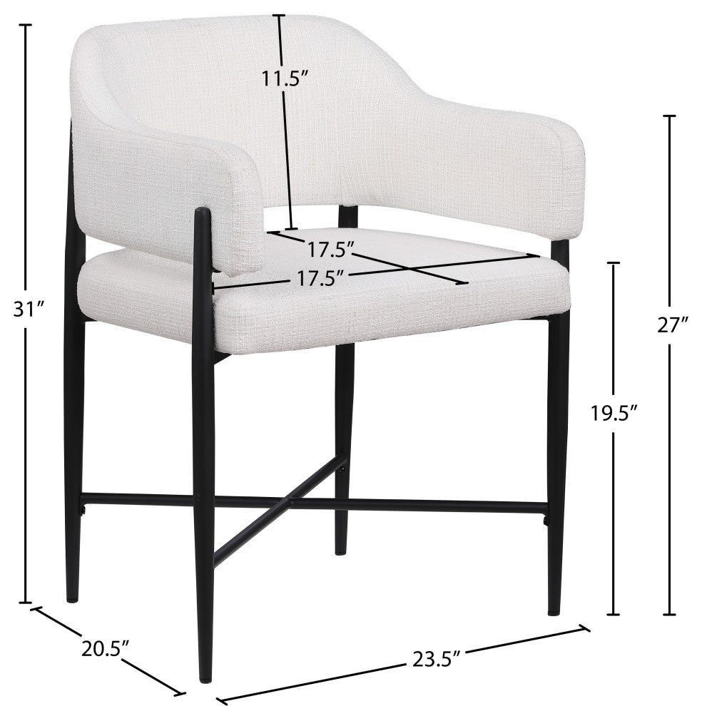 Dame Upholstered Dining Chair, Cream