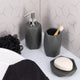 Bathroom Soap Dish Cup Diamond Stoneware White, Grey