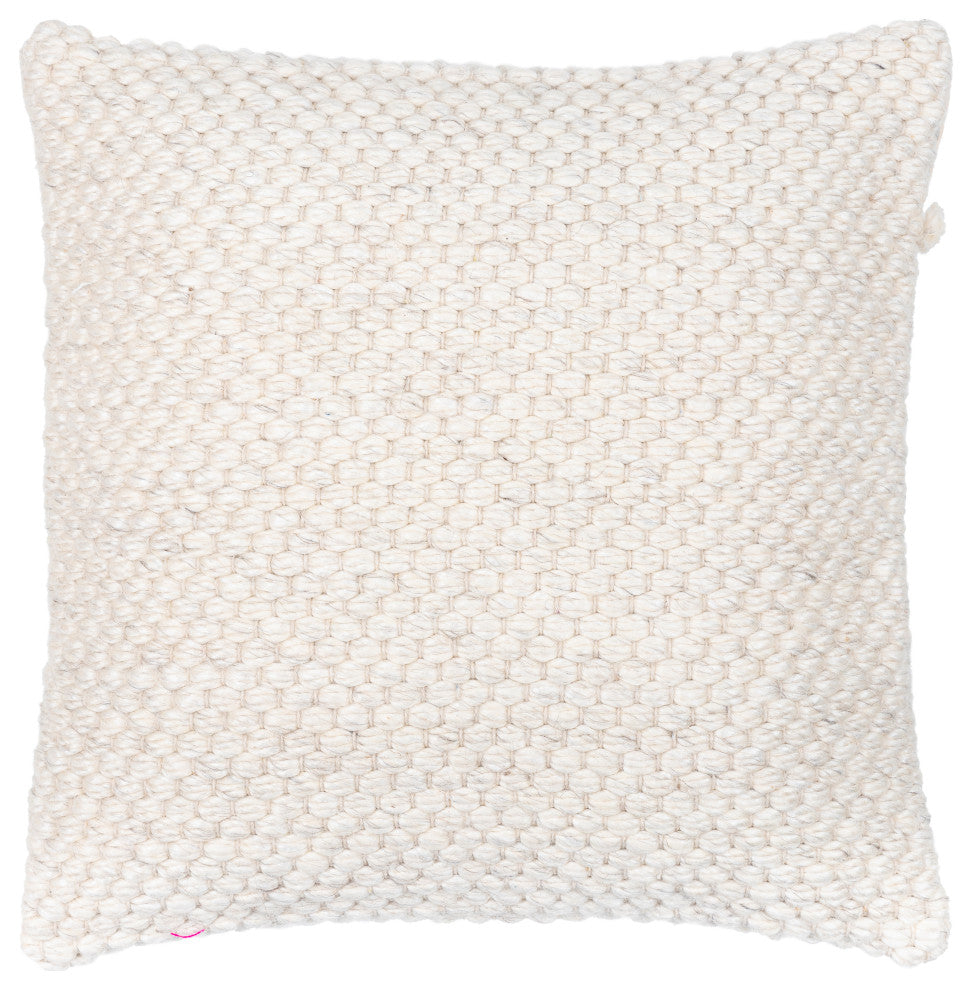 Surya Karrie  Cream Pillow Shell With Polyester Insert 20"H X 20"W