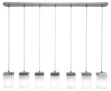 Nouvelle 7-Light Cord Linear Pendalier, Graphite/Square White Muslin