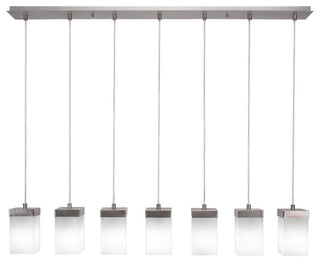 Nouvelle 7-Light Cord Linear Pendalier, Graphite/Square White Muslin