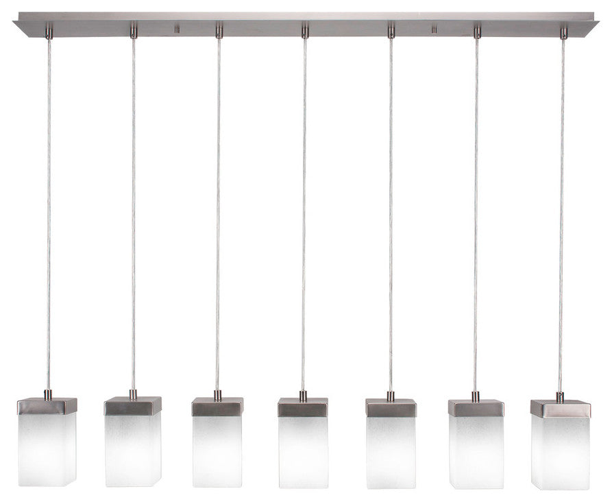Nouvelle 7-Light Cord Linear Pendalier, Graphite/Square White Muslin