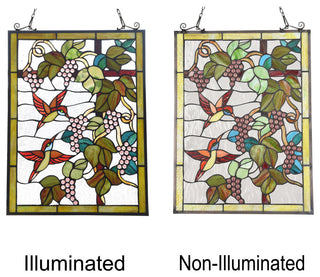 Chloe Lighting Vineyard Tiffany-Style Animal Design Window Panel 18"x25"