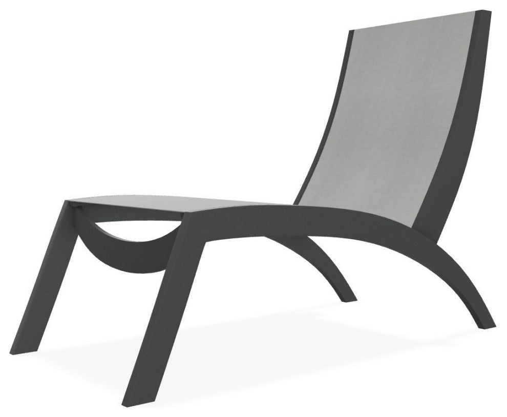 Dune Sling Stackable Outdoor Hydro-Lounge Chaise, Alloy/Graphite