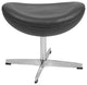 Gray LeatherSoft Saddle Wing Ottoman