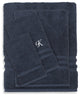 Denzi 4-Piece Towel Combination Set With Monogrammed Letter, K, Twilight Blue