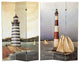 6' Tall Double Sided Lighthouses Canvas Room Divider