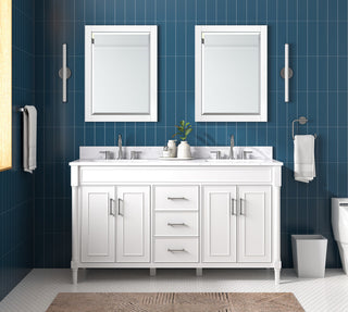 Avanity Bristol 60" Vanity Combo, White and Cala White Engineered Top