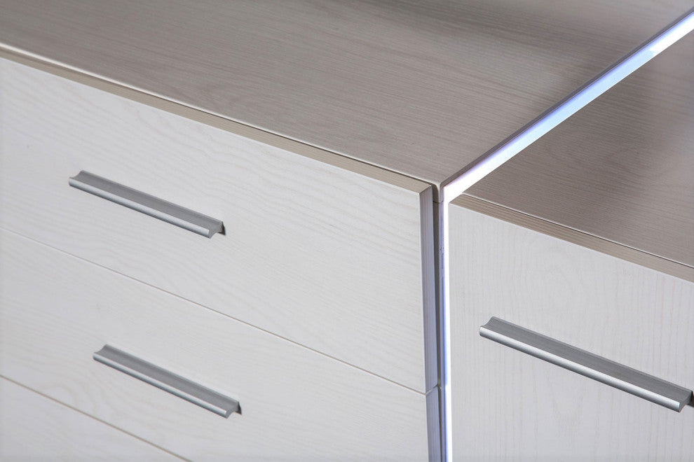 Lumiere 8-Drawer Dresser With LED Lighting, Frost White