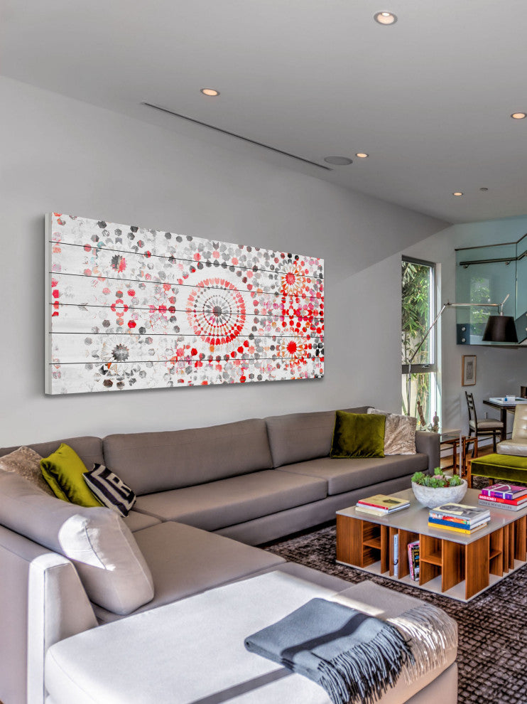 "Bab Taza" Print on White Wood, 60"x30"