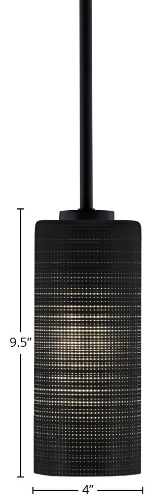 Atlas 1-Light Mini Pendant, Matte Black/Black Matrix