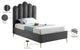 Lily Velvet Bed, Gray, Twin
