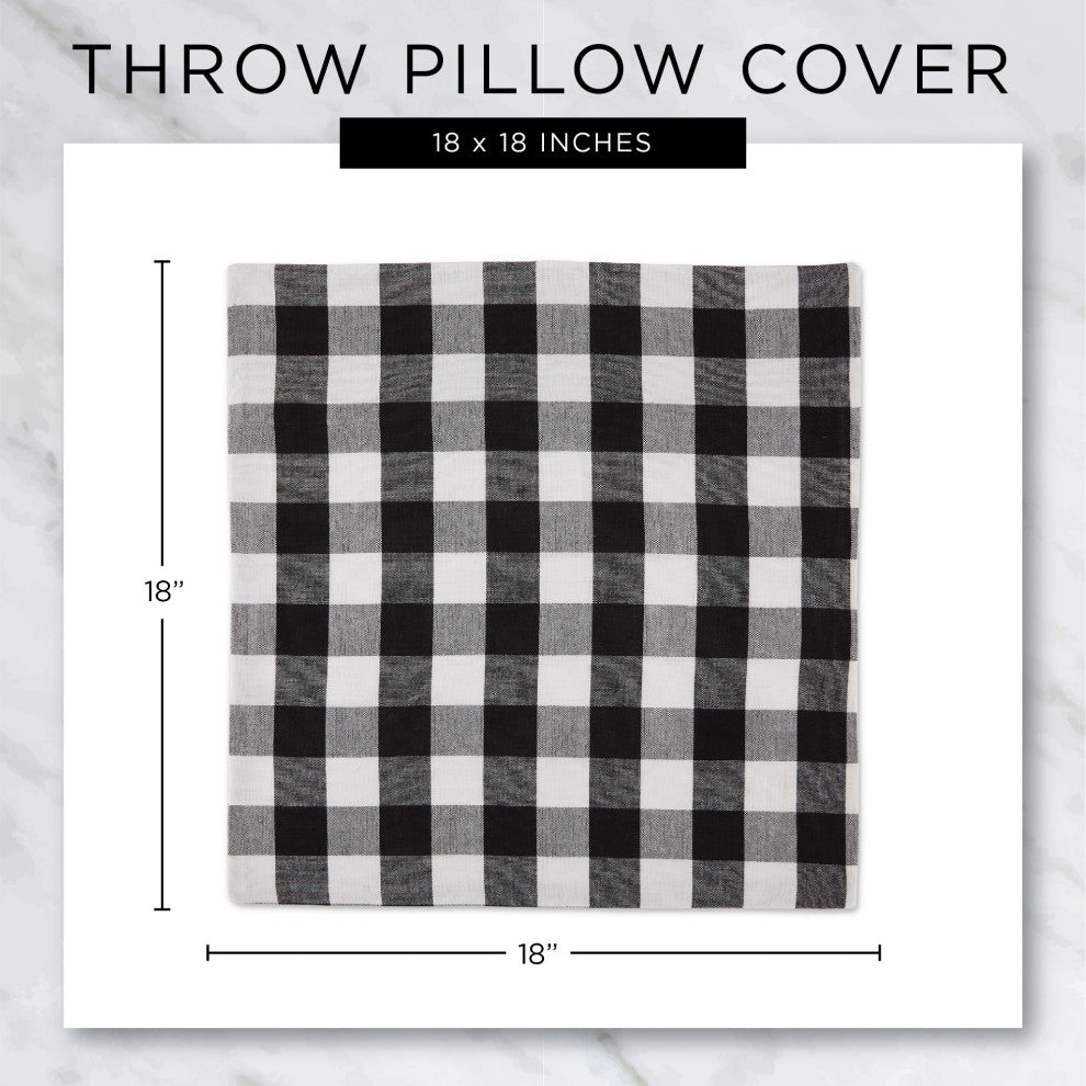 DII Black, Gray and White Pillow Cover 18x18", 4 Piece