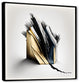 Black And Gold Cubic Expression VI Framed Canvas, 36x36, Black