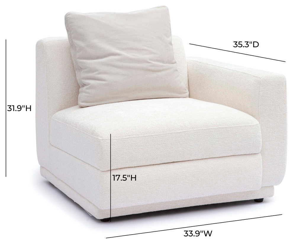 Perry Chenille Modular Corner Chair, Raf