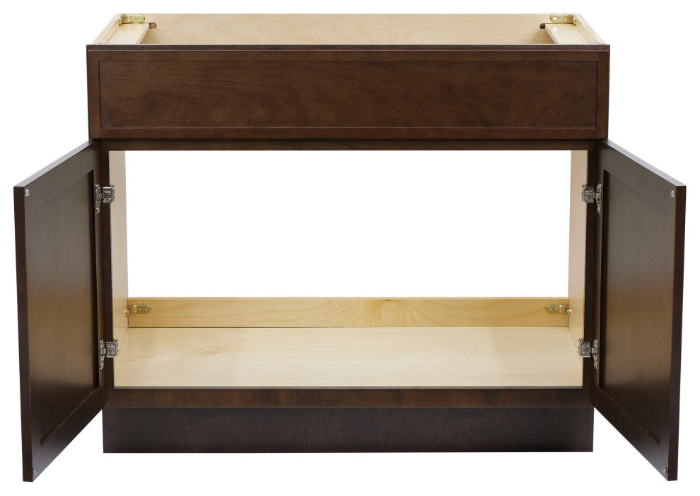 Vanity Art Birch Plywood Single Base Storage Cabinet, Brown, 39"
