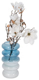 Glass, 12"H Accordion Vase, Blue