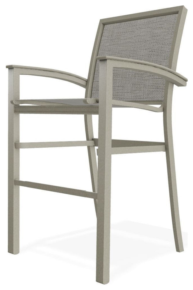 Bazza Sling Bar Height Stackable Outdoor Stool, Burke/Storm