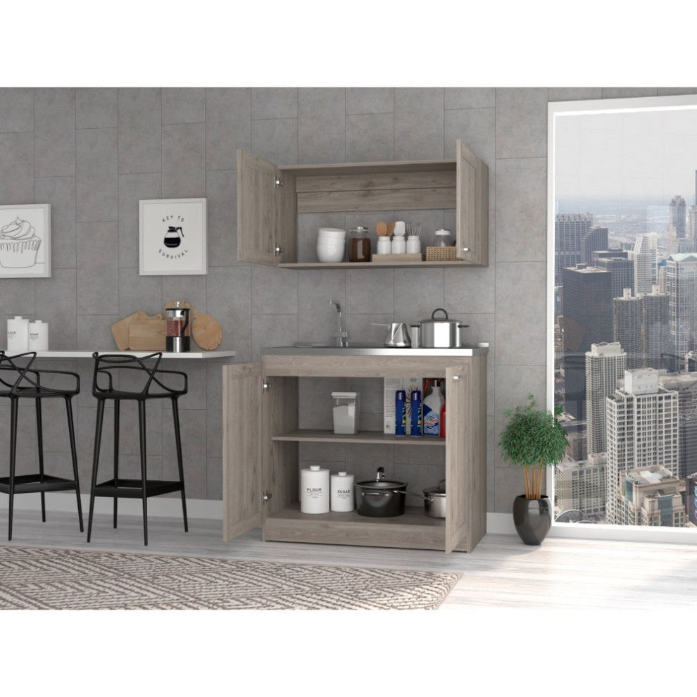 Perseus Cabinet Set, Light Gray