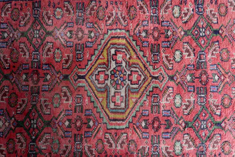 Handmade Vintage Persian Hamadan Rug 2.6'x4.1', 80cmx125cm, 1970s