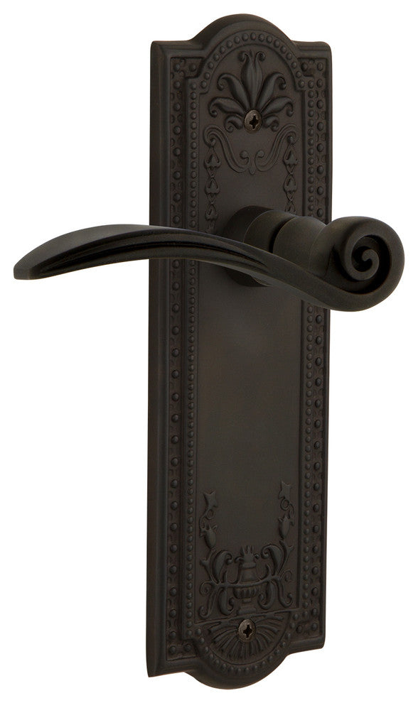 Meadows Plate With Swan Lever, Oil-Rubbed Bronze, Double Dummy, Non-Handed