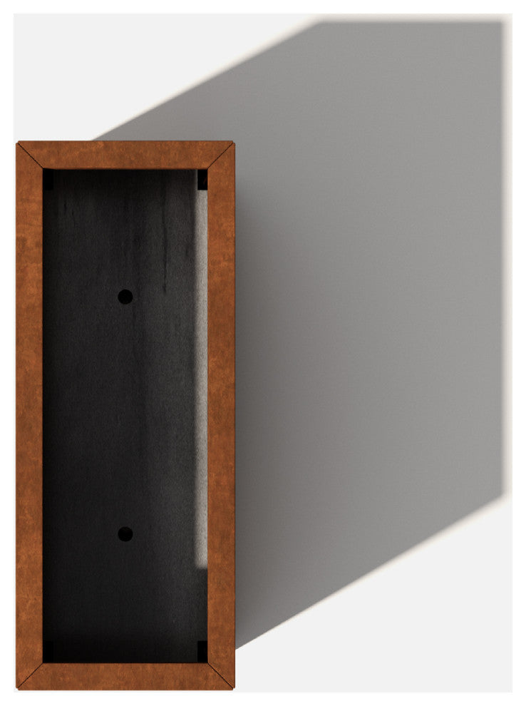 Metallic Series Corten Steel Span Planter, Short