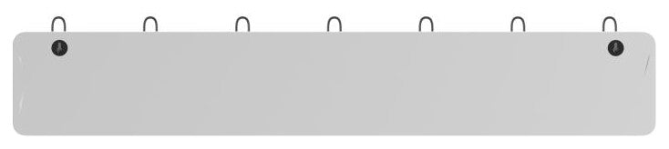 34 Inch Wall Mounted Solid Wood Storage Rack with 7 Hanging Hooks- White