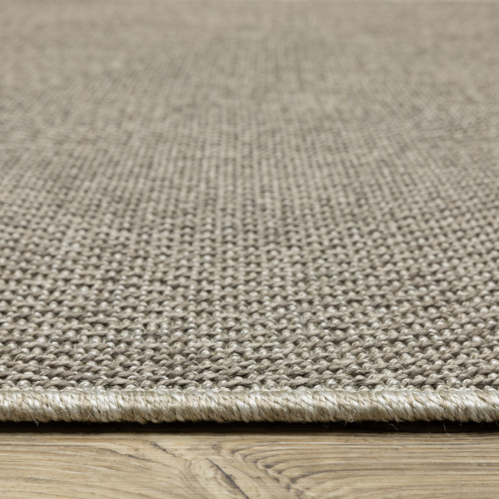 Cannes Solid Diamond Grey/ Light Grey Indoor-Outdoor Area Rug 3'3" x 5'