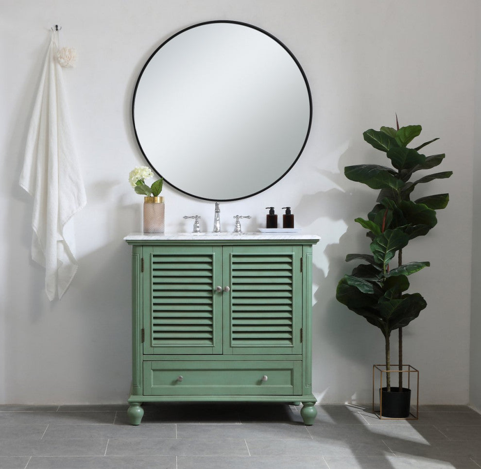 Home Living Single Bathroom Vanity, Vintage Mint, 36"