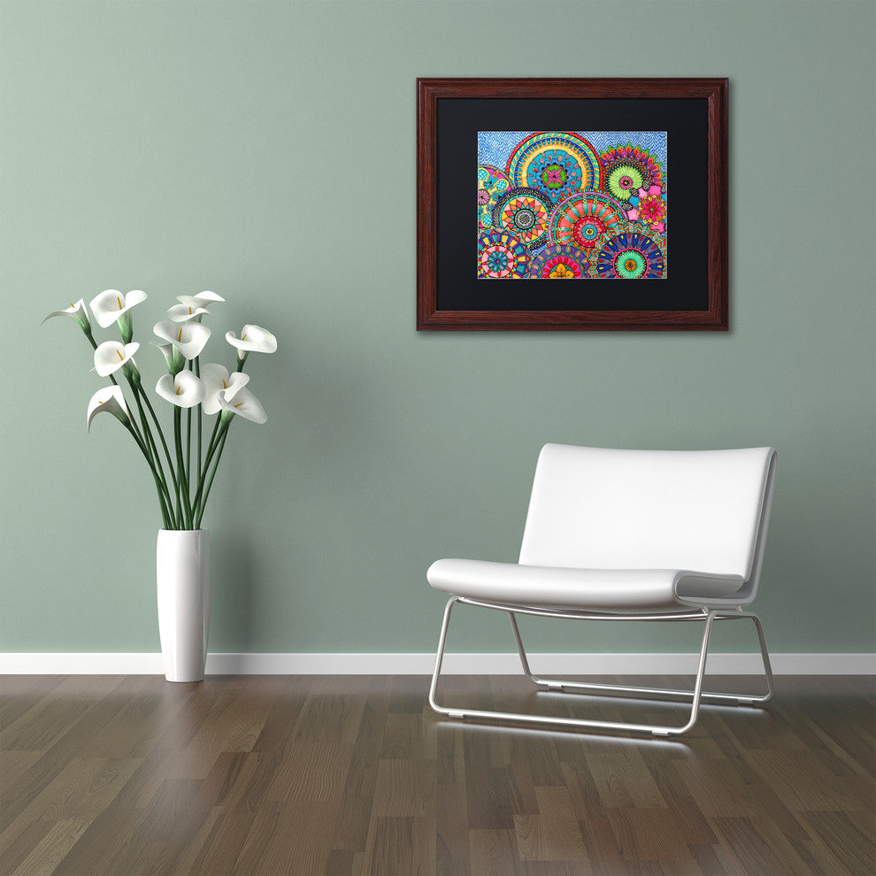 Hello Angel 'Mandala Parade' Art, Wood Frame, Black Mat, 14x11