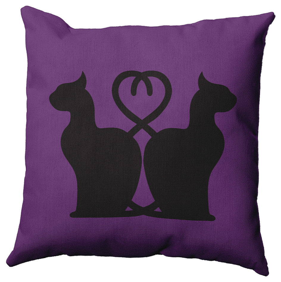 18" x 18" Conniving Cats Decorative Throw Pillow, Amethyst