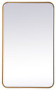 Ellis Soft Corner Metal Rectangular Mirror, Brass, 22"x36"