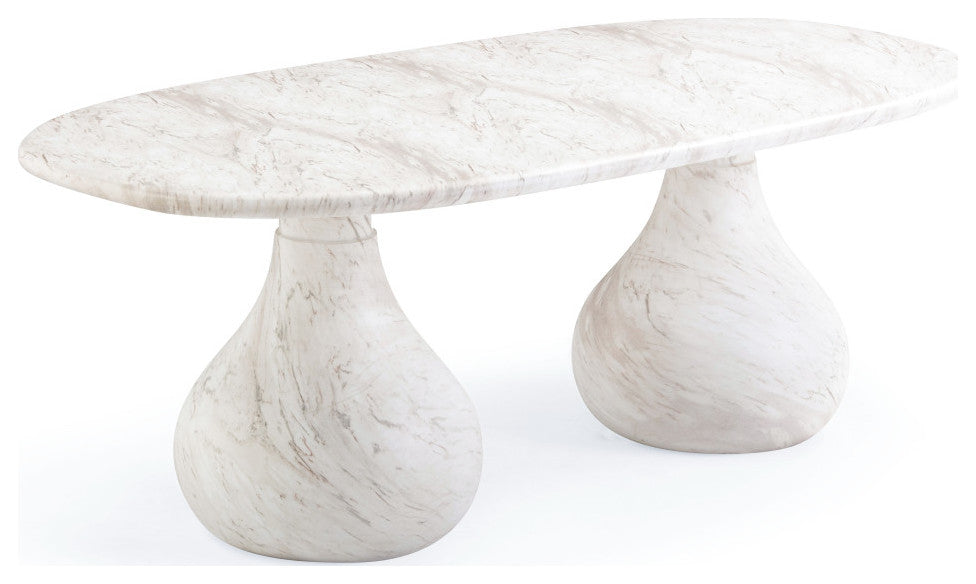 Smooch Indoor/Outdoor Dining Table, White, 87"