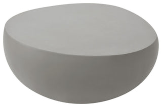 Ikaria 42" Egg-Shape Concrete Coffee Table, Space Grey