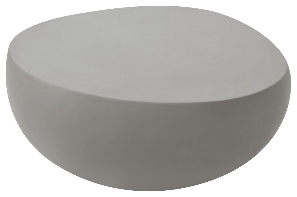 Ikaria 42" Egg-Shape Concrete Coffee Table, Space Grey