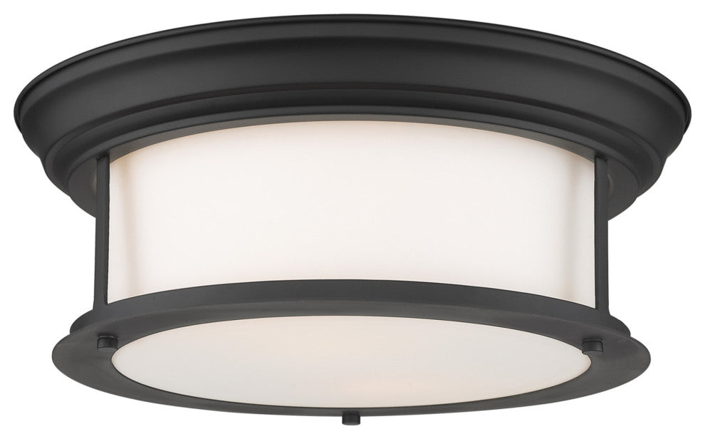 Z-Lite 2011F13 Sonna 2 Light 13-1/2"W Flush Mount Drum Ceiling - Matte Black