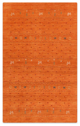 HAND KNOTTED LOOM WOOL ECO-FRIENDLY AREA RUGS- Rectangle, Orange, Contemporary