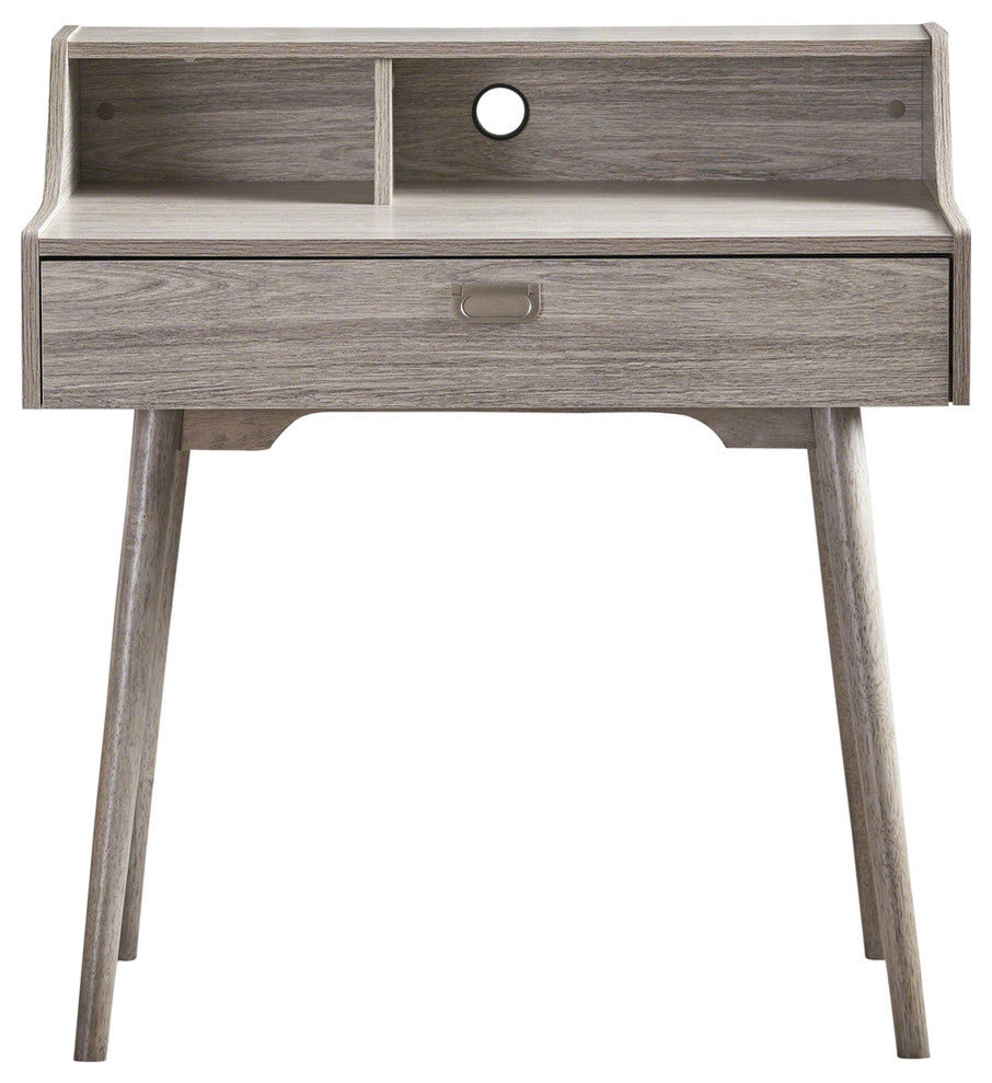 GDF Studio Elyse Mid-Century Modern Finished Fiberboard Home Office Desk, Gray Oak