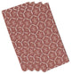 Tufted Geometric Print Napkin, Maroon (Set of 4), 19 x 19"