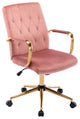 Rhinestone Tufted Armrest Task Chair, Pink