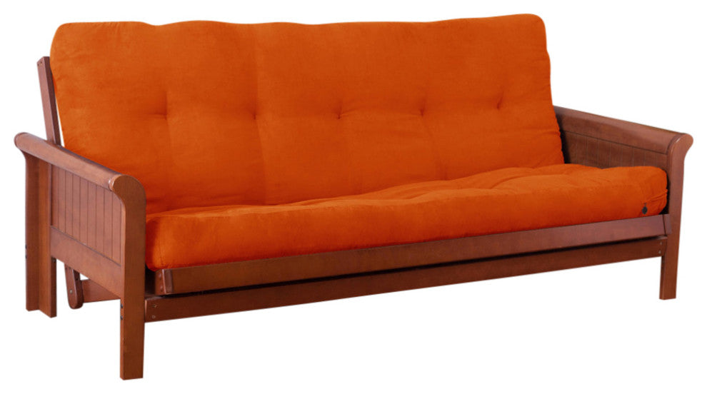 Blazing Needles Vitality 6" Microsuede Full Futon Mattress, Tangerine Dream