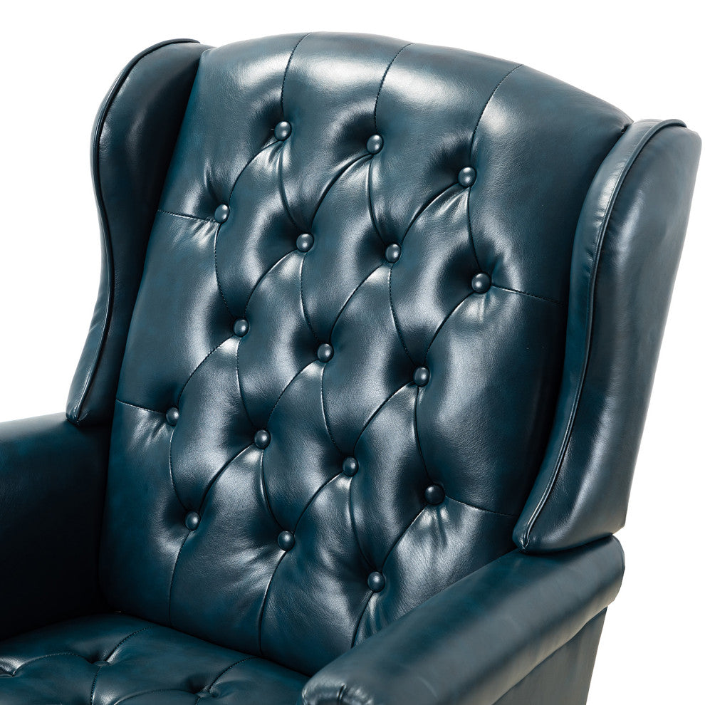 Executive Swivel Office Task Chair With Tufted Back, Turquoise