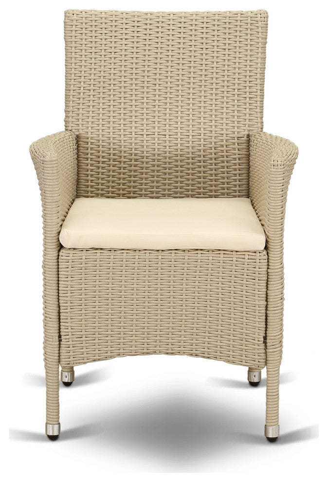 Hvlc153V Outdoor-Furniture Wicker Patio Chair In Cream Finish - Set Of 2