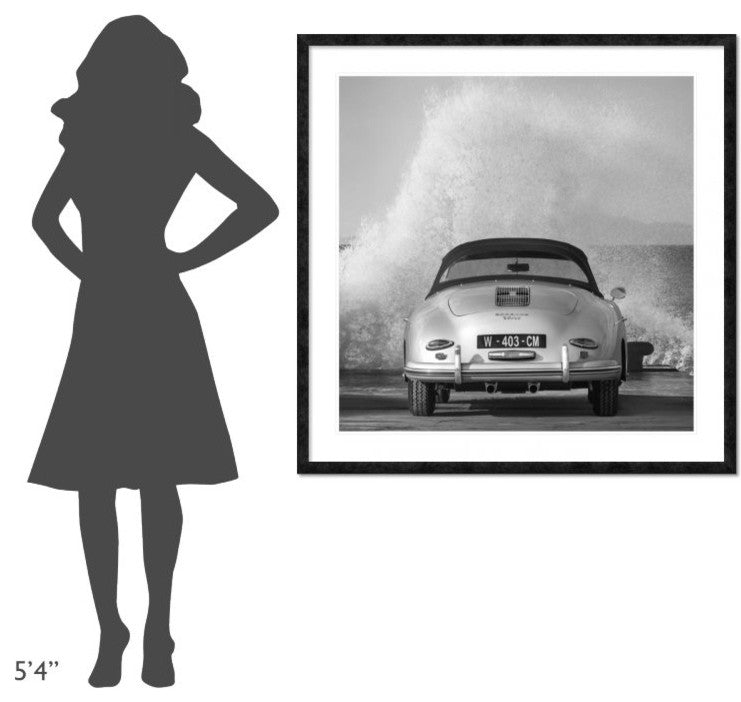 Ocean Waves Breaking on Vintage Beauties  (BW detail 2), 44"x44"