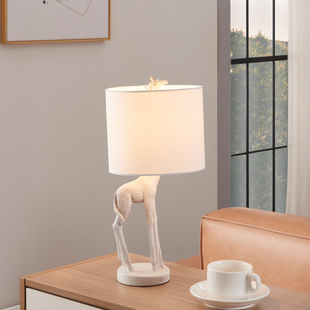 Giraffe 16.54" Table Lamp, White