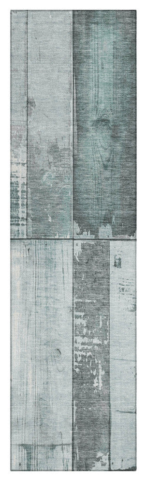 Machine Washable Indoor/Outdoor Chantille ACN1877 Teal 2'3" x 7'6" Runner Rug