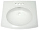 Courtyard White China Countertop Bathroom Sink with 4" Center LBTS22187W34