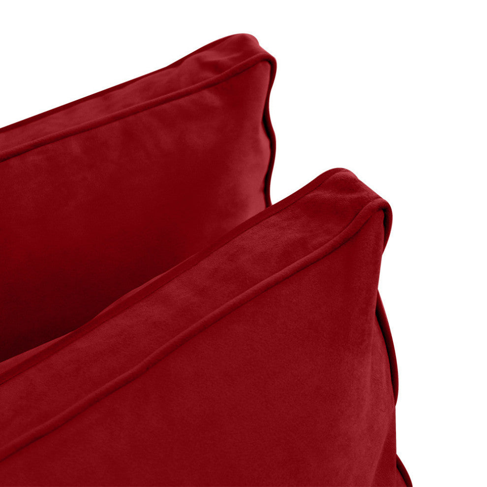 STYLE V1 Twin Velvet Pipe Trim Indoor Daybed Bolster Pillow |COVER ONLY| AD369