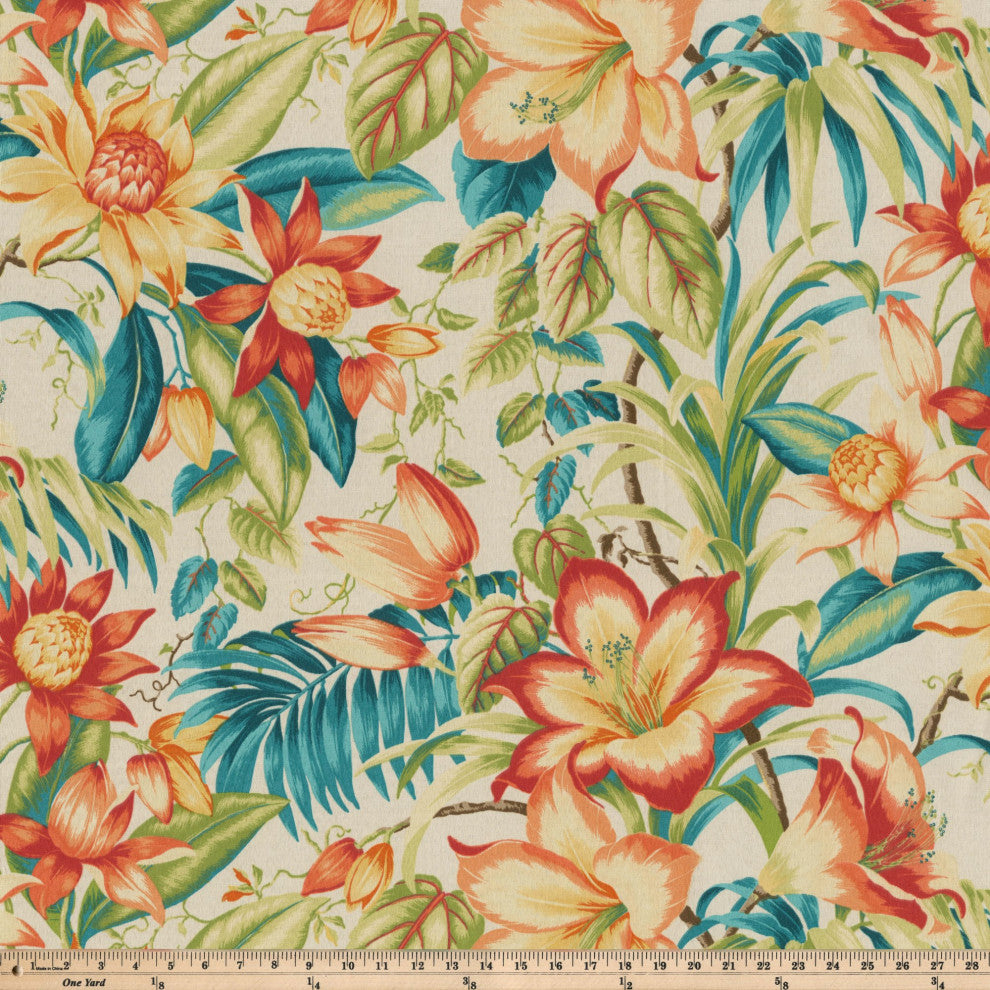 Botanical Glow Tiger Lily Squared Corners Seat Cushions, Set of 2, 18.5"x16"x3"